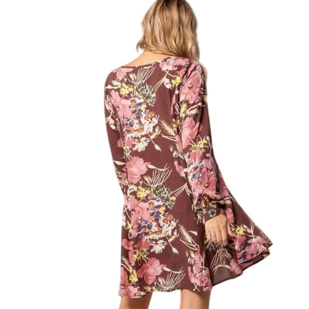 O'Neill Poppit  Floral Long Sleeve Mini Dress Size Small - Picture 4 of 17